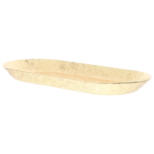 ERINGOGO Edelstahl Tablett mit Hammerschlag oberfläche Multifunktionales Schmuck Snack serviertablett Stilvolles Aufbewahrungstablett für Desktop Badezimmer und Wohnaccessoires Goldfarben von ERINGOGO