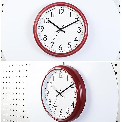 ERINGOGO Einfache Zifferblattuhr Runde Batteriebetrieben Dekorative Wanduhr Für Wohnzimmer Schlafzimmer Küche Rot von ERINGOGO