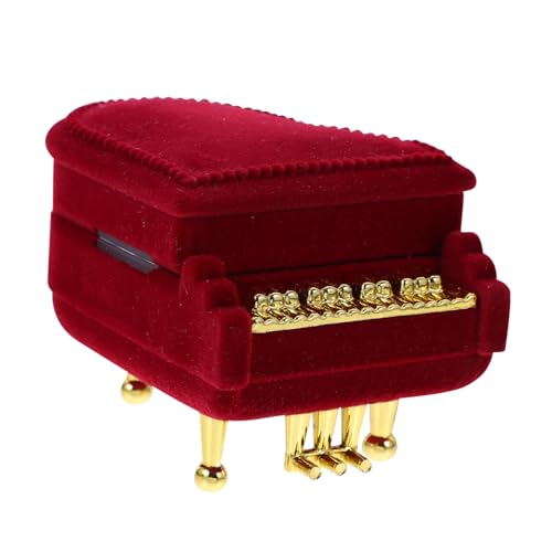 ERINGOGO Elegante Piano Schmuckbox Weinrot Ring Ohrschmuckhalter Kompakte Aufbewahrung Geschenkbox für Verlobungs Hochzeitsringe Mit Weichem Innenfutter Kratzschutz Tragbar ERINGOGO Elegante Piano Schmuckbox Weinrot Ring Ohrschmuckhalter Kompakte Aufbewahrung Geschenkbox für Verlobungs Hochzeitsringe Mit Weichem Innenfutter Kratzschutz Tragbar von ERINGOGO