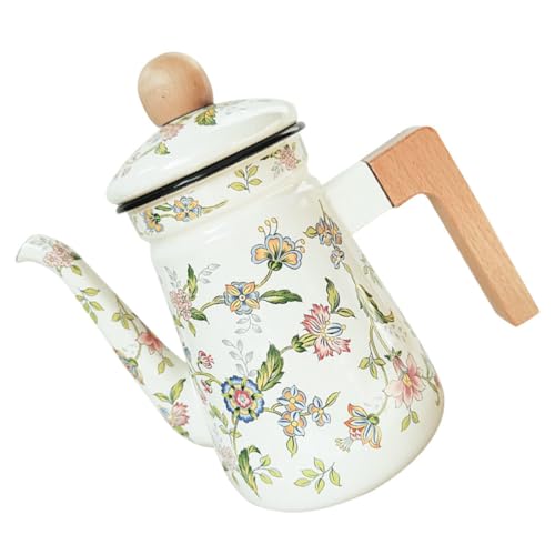 ERINGOGO Emaille Teekanne mit Holzgriff Hitzebeständig Multifunktional für Tee und Kalte Getränke Tragbar Familiengeeignet Dekorativ für Küche und Wohnzimmer ERINGOGO Emaille Teekanne mit Holzgriff Hitzebeständig Multifunktional für Tee und Kalte Getränke Tragbar Familiengeeignet Dekorativ für Küche und Wohnzimmer von ERINGOGO