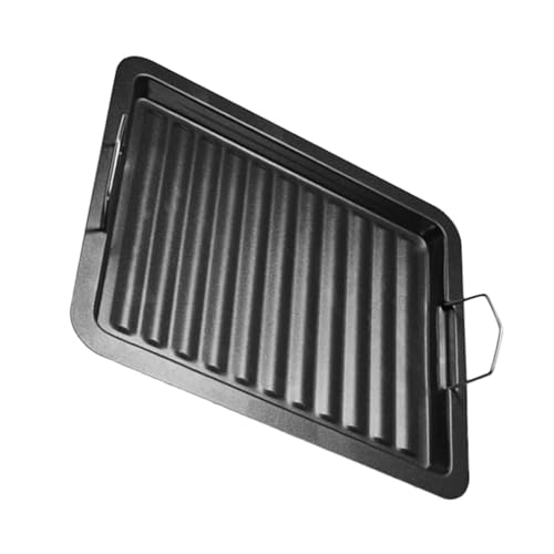 ERINGOGO Enamel Outdoor Grillpfanne Antihaft Bbq Grillpfanne für Camping und Picknick Rechteckige Langlebige Grillplatte aus Emaille Multifunktionale Gemüsepfanne für Holzkohlegrill von ERINGOGO