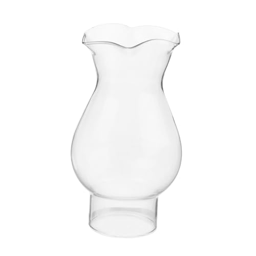 ERINGOGO Ersatzglas Petroleumlampe Ø Glaszylinder Lampenschirm mit Dekorativen Rändern Kompatibel für Antike Öllampen Vintage Laterne Ersatzschirm von ERINGOGO