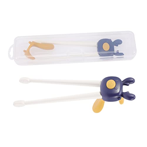 ERINGOGO Essstäbchen Training mit Lustigem Cartoon Design Wiederverwendbare Chopstick Hilfe für Anfänger Esshilfe für Mädchen Jungen Lernbesteck mit Aufbewahrungsbox Bpa Frei von ERINGOGO
