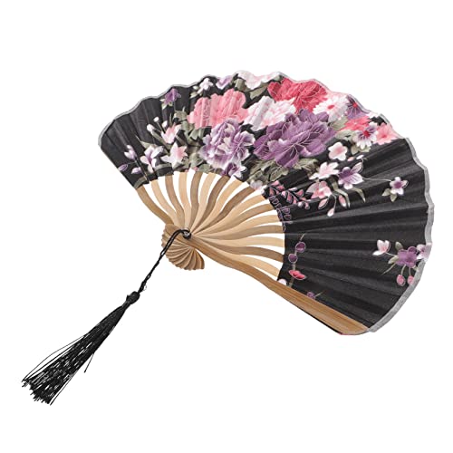 ERINGOGO Faltbarer Handfächer im Japanischen Stil Leichter Tragbarer Holzfächer für Damen Robuste Konstruktion für Sommer und Veranstaltungen Eleganter Vintage Fächer mit Langlebiger von ERINGOGO