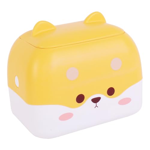 ERINGOGO Gelber Desktop Müllbehälter mit Druckdeckel Cartoon Design Kompakter Papierkorb und Taschentuchhalter für Tisch Multifunktional und Geruchsneutral für Büro und Zuhause ERINGOGO Gelber Desktop Müllbehälter mit Druckdeckel Cartoon Design Kompakter Papierkorb und Taschentuchhalter für Tisch Multifunktional und Geruchsneutral für Büro und Zuhause von ERINGOGO