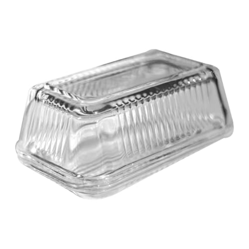ERINGOGO Glas Butterplatte Rechteckig Butterdose Transparent Käse Dessertbehälter Küchen Esszimmer servierteller Multifunktional für Familienfeiern und Partys von ERINGOGO