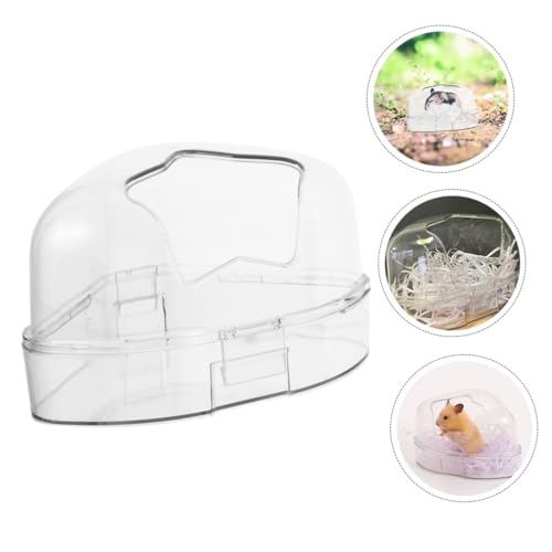 ERINGOGO Großes Transparentes Hamster Sandbad mit Multifunktionalem Sandbadebehälter Einfach zu Reinigen Hygienisch für Meerschweinchen und Zwerghamster als Hamster Badezimmer und Versteck von ERINGOGO