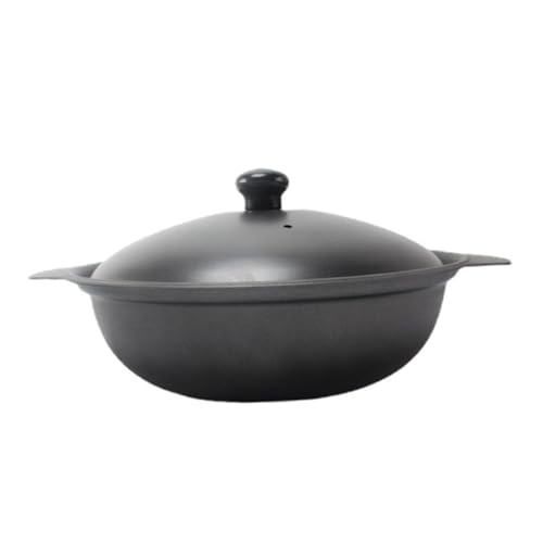 ERINGOGO Gusseisen Casserole Gelb Schmortopf mit Deckel Hitzeisolierend Energiesparend Säurebeständig für Geschmortes Hähnchen und Reisgerichte von ERINGOGO