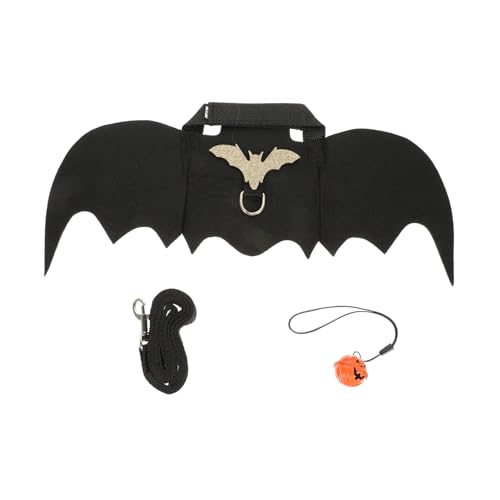 ERINGOGO Halloween Hasenkostüm mit Fledermausflügeln Verschleißfestes Tragbares Kaninchen Geschirr für Kaninchen und Chinchilla Kreatives Bunny Zubehör für Halloween Party und Cosplay von ERINGOGO