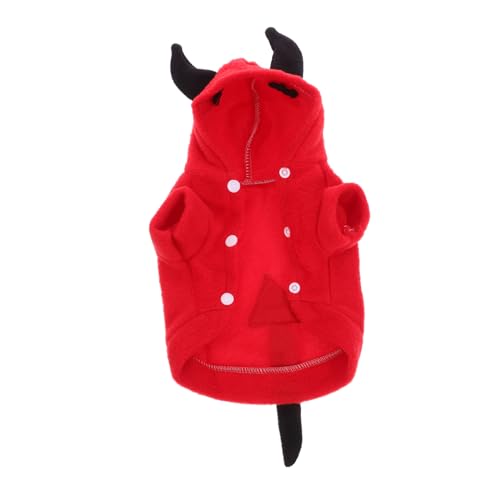 ERINGOGO Halloween Haustier Teufelskostüm Hundemantel Xs für Kleine Hunde Langlebiges Modisches Party Outfit mit Teufelsform für Halloween Bilder und Alltagsspaziergänge von ERINGOGO