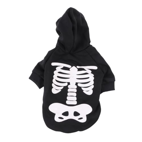 ERINGOGO Halloween Haustierkostüm Leuchtender Skelett Jumpsuit für Kleine Hunde und Katzen Atmungsaktive Baumwollkleidung Bequem und Maschinenwaschbar Perfektes Partyoutfit für Halloween von ERINGOGO