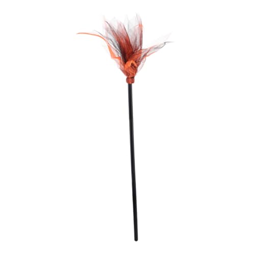 ERINGOGO Halloween Hexenbesen Orange Besenstiel Cosplay Zubehör für Erwachsene Hexenkostüm Halloween Deko Party Requisite Langlebig und Lebensecht von ERINGOGO