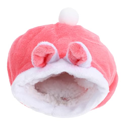 ERINGOGO Hamster Kuschelnest mit Baumwollfutter Warmes Winterbett für Hamster und Igel Sanftes Rosa Plüschschlafnest Komfortables Kleintierbett für Kaninchen und Kleine Haustiere von ERINGOGO