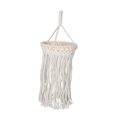 ERINGOGO Handgefertigter Makramee Lampenschirm Boho Stil Handgewebt mit Baumwollseil Dekorative Deckenlampe für Wohnzimmer und Schlafzimmer Installieren Warmes von ERINGOGO