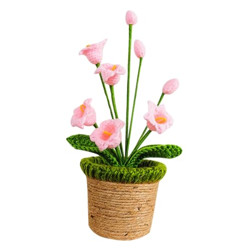 ERINGOGO Handgestrickte Künstliche Glockenblume aus Wolle Handgefertigte Indoor Dekoration Rosa Blumentopf Ornament Langlebige Schadstofffreie Simulation für Wohnraum und Büro ERINGOGO Handgestrickte Künstliche Glockenblume aus Wolle Handgefertigte Indoor Dekoration Rosa Blumentopf Ornament Langlebige Schadstofffreie Simulation für Wohnraum und Büro von ERINGOGO