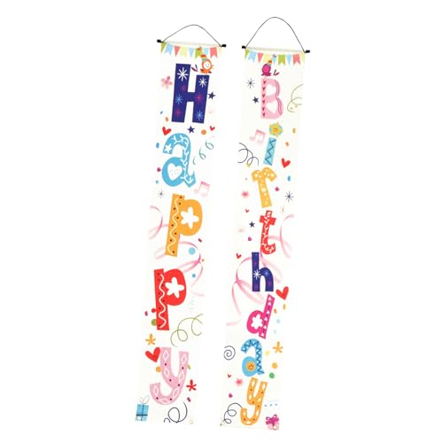 ERINGOGO Happy Birthday Türcouplet Banner Dekoratives Party Deko für Geburtstagstür Lustiges Einfach Anzubringendes Banner für Türen Fenster Wände Geburtstagsfeier Zubehör von ERINGOGO