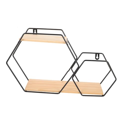 ERINGOGO Hexagonales Wandregal Schwebendes Wandboard Modernes Dekoratives Aufbewahrungsregal für Wohnzimmer Schlafzimmer Badezimmer Multifunktional von ERINGOGO