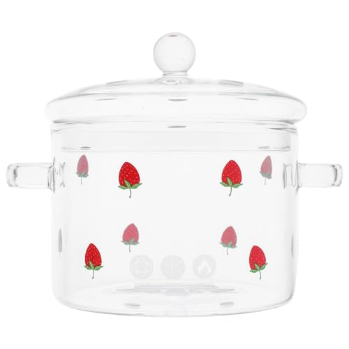 ERINGOGO Hochtemperaturbeständiger Glastopf mit Deckel Transparenter Glas kochtopf mit Dualgriffen Klarer Suppentopf für Herd und Elektro kochfeld Geeignet zum Schmoren Kochen und Erwärmen von ERINGOGO