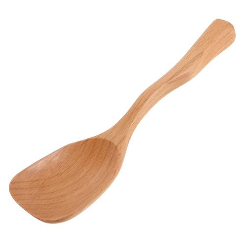 ERINGOGO Holz Reislöffel mit Langem Griff Vielseitiger Sicherer Reis und Suppenlöffel Minimalistisches Design Einfache Reinigung zum Servieren und Rühren von Reis und Speisen von ERINGOGO