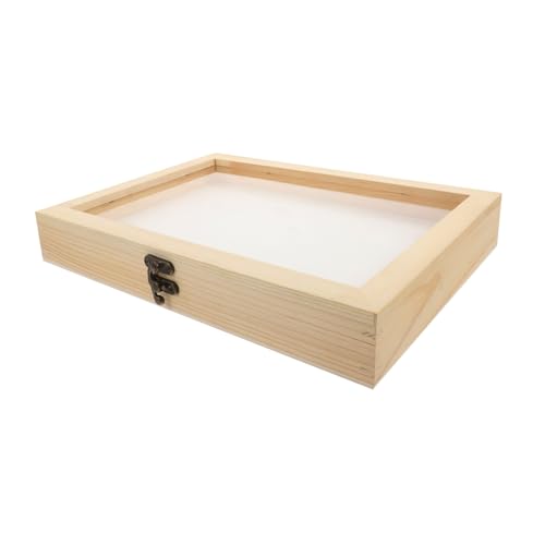 ERINGOGO Holzschatulle für Schmetterlinge Unlackierte Aufbewahrungsbox mit Deckel und Eva Padding Vitrine für Insektenpräsentation Rustikale Holz Dekoration für Zuhause Langlebige von ERINGOGO