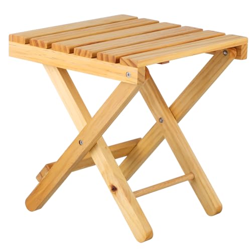 ERINGOGO Holztisch Klapptisch für Outdoor Tragbarer Zusammenklappbarer Beistelltisch aus Hochwertigem Holz für Picknick Garten und Balkon Kompakt und Leicht für Blumen und Bonsai Pflanzen von ERINGOGO