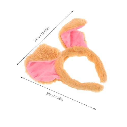 ERINGOGO Hunde Kostüm Plüsch Hundeohren Haarreif mit Nasenclip Fliege und Weiches Kuschelmaterial Vielseitig für Erwachsene Halloween Karneval Party Zubehör von ERINGOGO
