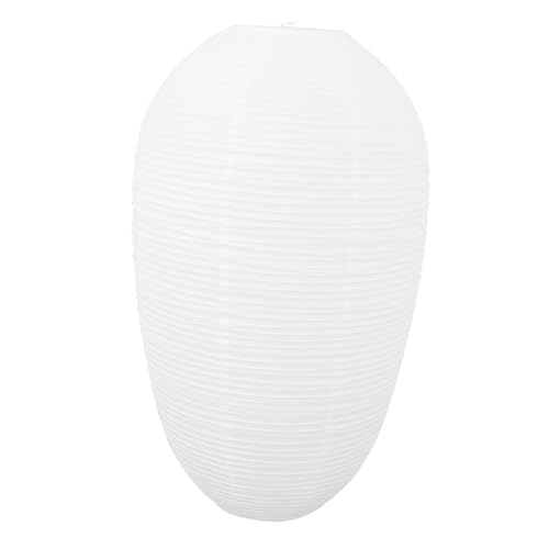 ERINGOGO Japanischer Ovaler Papierlampenschirm Weiß Reispapier Lampenschirm für Wohnzimmer Schlafzimmer Minimalistisches Design Faltbare Deckenleuchte Warme Lichtgestaltung Wohnkultur von ERINGOGO