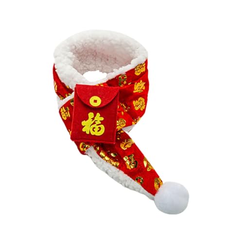 ERINGOGO Kleiner Haustier Schal mit Chinesischem Neujahrsdesign Warmhaltend aus Hochwertiger Wiederverwendbar und Strapazierfähig Stilvoll für Katzen und Hunde im Winter von ERINGOGO