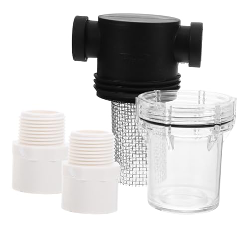 ERINGOGO Kleiner PVC Wasserfilter mit Mesh Netz Tragbarer Vorfilter für Gartenbewässerung und Rohrleitung Einfach zu Reinigen Verschleißfest Kompatibel mit PVC Rohren Einsetzbar von ERINGOGO