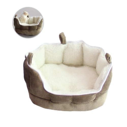 ERINGOGO Kleintier Hängematte Sofa aus Weichem Stoff Warmes Schlafhaus für Frettchen Kaninchen Meerschweinchen Hamster und Mäuse Gemütliches Versteck Einfache Zugänglichkeit Braun von ERINGOGO