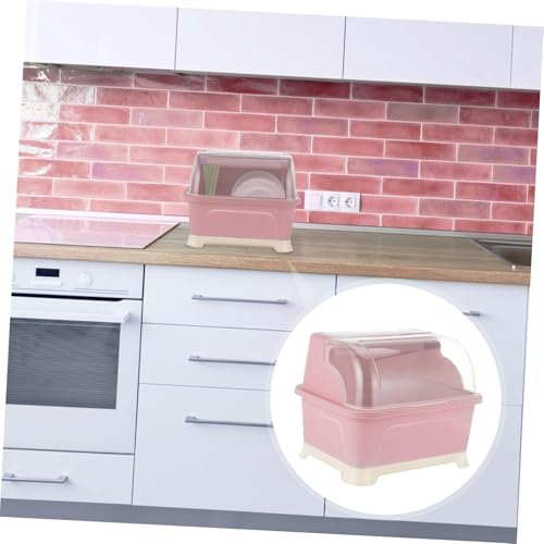 ERINGOGO Küchen Besteck Abtropfbox mit Transparentem Deckel Stapelbare Aufbewahrungsbox für Schalen und Essstäbchen Abnehmbares Abtropfgitter Bpa frei Leicht zu Reinigen Praktische von ERINGOGO
