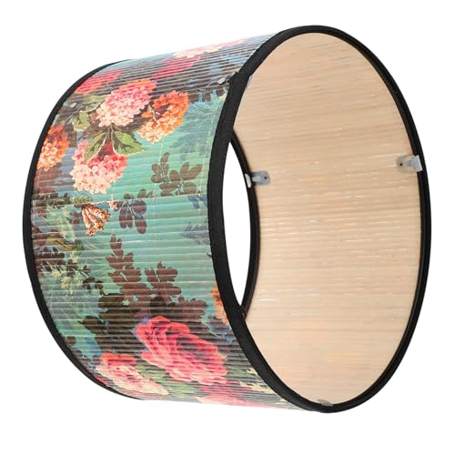 ERINGOGO Lampenschirm mit Blumenmuster Vintage Deckenlampe Lichtabdeckung für Schlafzimmer Hotel Wohnzimmer Dekorative Lampenabdeckung aus Holz und Metall von ERINGOGO