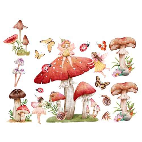 ERINGOGO Leuchtender Pilz Wandtattoo Kinderzimmer Deko Cartoon Nachtlicht Wandaufkleber PVC Splashproof The dark Schlafzimmer Dekoration von ERINGOGO