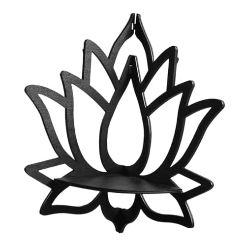 ERINGOGO Lotus Wandregal Holz Eckregal Schwebendes Corner Shelf Wanddeko Kristall Display Regal für Schlafzimmer Wohnzimmer Badezimmer Küche von ERINGOGO