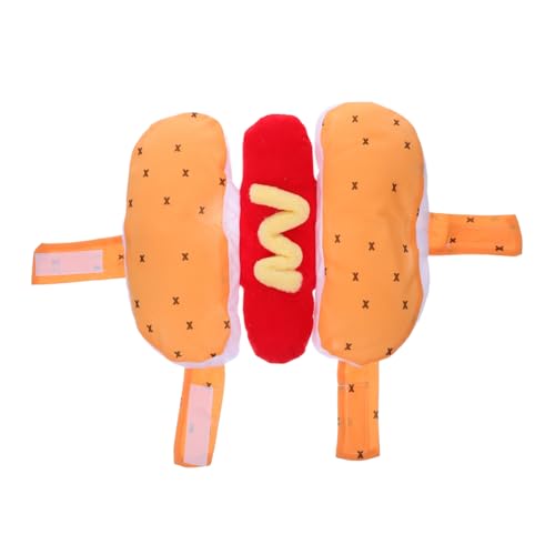 ERINGOGO Lustiges Hunde-kostüm Hot Dog Design mit Verstellbarem Langlebiges Haustier-karnevalsoutfit für Kleine bis Mittelgroße Hunde für Halloween Fasching und Alltag von ERINGOGO