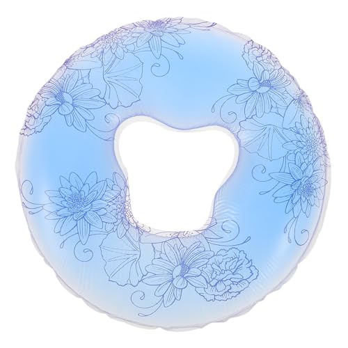 ERINGOGO Massage Gesichts Kissen Silikon für Kosmetiksalon mit Ergonomischem Kopfstützloch Entspannendes Beauty Spa Nackenkissen für Massagebetten Komfortabel und Tragbar Blaues Design von ERINGOGO