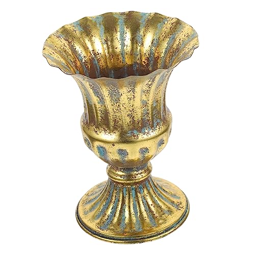 ERINGOGO Metall Blumenvase Vintage Stil Behälter Für Blumenarrangements Und Getrocknete Blumen Dekorative Aufbewahrungstopf Für Frische Blumen Haushalt Pflanzenvase von ERINGOGO