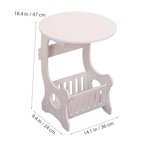 ERINGOGO Mini Couchtisch Weiß Runder Beistelltisch mit Stauraum Kleiner Sofatisch für Wohnzimmer Schlafzimmer und Design mit Zusätzlichem Magazinregal Platzsparend ERINGOGO Mini Couchtisch Weiß Runder Beistelltisch mit Stauraum Kleiner Sofatisch für Wohnzimmer Schlafzimmer und Design mit Zusätzlichem Magazinregal Platzsparend von ERINGOGO