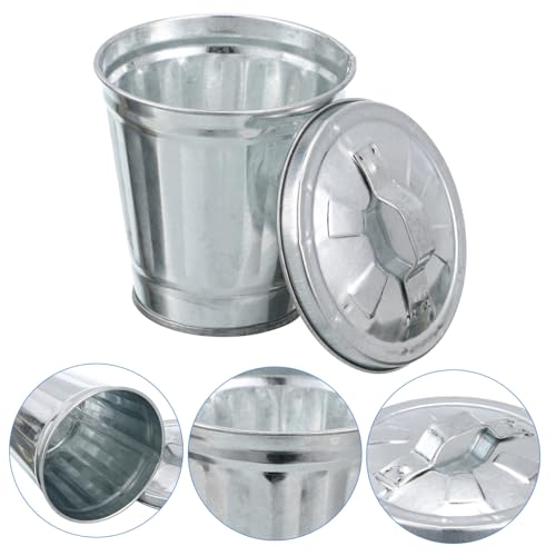 ERINGOGO Mini Desktop Abfalleimer aus Robustem mit Deckel Retro design Multifunktional als Müllbehälter und Blumentopf für Büro Zuhause Schreibtisch und Arbeitsplatte von ERINGOGO