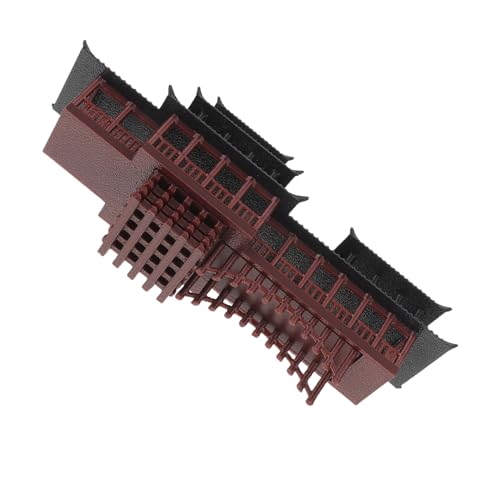 ERINGOGO Miniatur-pavillon aus Kunststoff Asiatische Gartenfigur mit Langen Korridoren und Bogenbrücke Dekorative Chinesische Architektur für Bonsai Aquarium und Terrarium von ERINGOGO