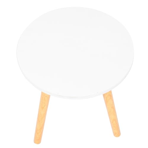 ERINGOGO Moderner Runder Beistelltisch Nordic Stil Titanweiß Kompakt Vielseitig für Wohnzimmer Schlafzimmer Balkon Kleiner Dekorativer Eck Tisch von ERINGOGO