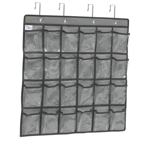 ERINGOGO Multifunktionaler Fächer Hängender Organizer aus Robustem Vliesstoff mit Transparenten Taschen und Grauem als Classroom Pocket für Handy Taschenrechner und Kleine Gegenstände von ERINGOGO
