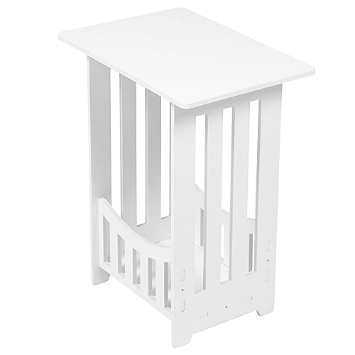 ERINGOGO Mini Nachttisch Für Schlafzimmer Weißer Beistelltisch Runder Couchtisch Für Wohnzimmer Platzsparender Tisch Für Sofa Und Bett Moderne Einfache Bauweise von ERINGOGO