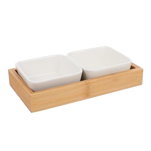 ERINGOGO Nordischer Keramik Snackteller mit Fächern Abnehmbar Spülmaschinenfest Praktische Snackschale für Büro Wohnzimmer Partys und Picknick für Obst Süßigkeiten und Trockenfrüchte von ERINGOGO