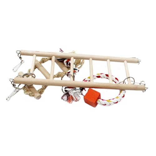 ERINGOGO Papageien Kauspielzeug aus Naturholz Hängende Vogelschaukel mit Leiter Robustes Schaukelspielzeug für Vogelkäfige Fördert Balance Spiel und Abenteuer für Kleine Papageien ERINGOGO Papageien Kauspielzeug aus Naturholz Hängende Vogelschaukel mit Leiter Robustes Schaukelspielzeug für Vogelkäfige Fördert Balance Spiel und Abenteuer für Kleine Papageien von ERINGOGO