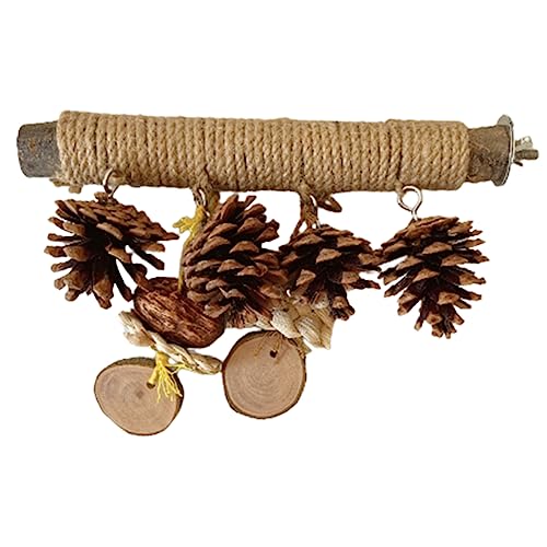 ERINGOGO Vogelsitzstange Aus Holz Für Papageien Interaktive Spielzeugstation Mit Hanfseil Und Kiefernnadel Für Wellensittiche Und Vögel Zur Beschäftigung Kräftigen ERINGOGO Vogelsitzstange Aus Holz Für Papageien Interaktive Spielzeugstation Mit Hanfseil Und Kiefernnadel Für Wellensittiche Und Vögel Zur Beschäftigung Kräftigen von ERINGOGO