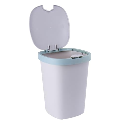 ERINGOGO Push Button Kunststoff Mülleimer mit Deckel Leiser Großer Abfallbehälter Quadratisch Stilvoll für Wohnzimmer und Küche Kapazität Nordisches Langlebig und Praktisch von ERINGOGO