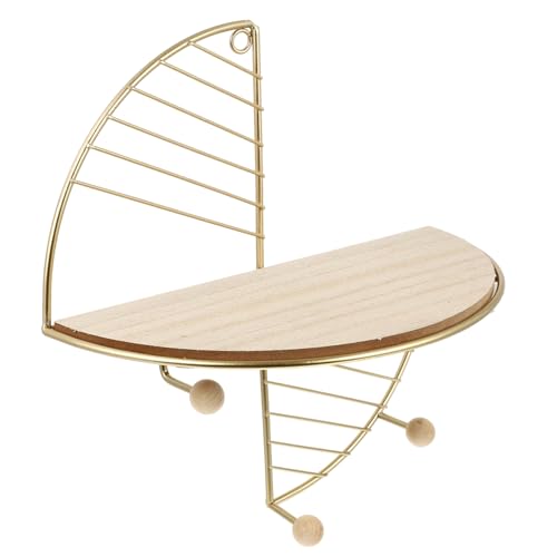 ERINGOGO Regalhaken Regale Für Die Wand Mit Haken Wandregale Wandregal Im Nordischen Stil Wandmontierte Aufbewahrung Wandhaken Wandhalterung Kleiderbügel Lagerregal Holz Golden ERINGOGO Regalhaken Regale Für Die Wand Mit Haken Wandregale Wandregal Im Nordischen Stil Wandmontierte Aufbewahrung Wandhaken Wandhalterung Kleiderbügel Lagerregal Holz Golden von ERINGOGO