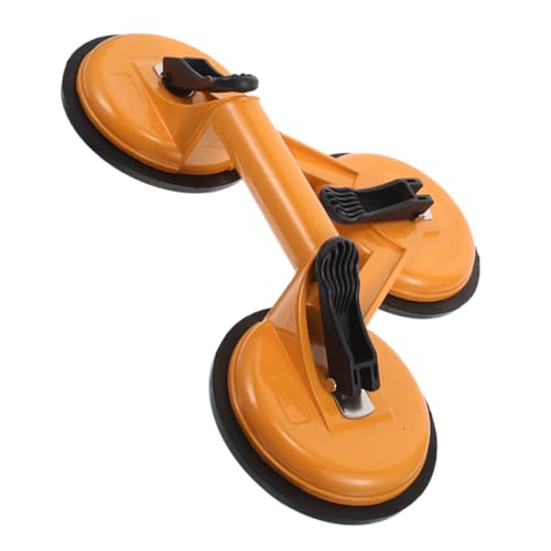 ERINGOGO Robuster Glassauger Aluminium Saugheber Vakuumheber Klauen Gelb für Fliesen Marmor Glas Ergonomisches Handwerkzeug zum Sicheren Anheben und Transport in Engen Räumen von ERINGOGO