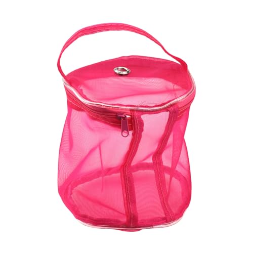 ERINGOGO Rote Aufbewahrungstasche leicht gehäkelt Rosa Reiseaufbewahrungsorganisator Einkaufstasche zur Garnaufbewahrung Handtasche Garn-Organizer-Tasche Garnorganisator Garnbeutel Rosig von ERINGOGO